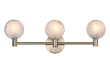 Matteo 3-light vanity wall sconce with swirl glass globes, full view