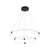 Matteo Inkara two-tier LED ring pendant in Matte Black
