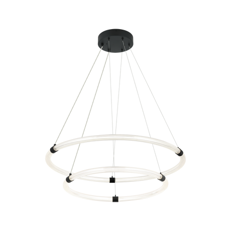 Matteo Inkara two-tier LED ring pendant in Matte Black