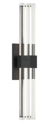 Matteo Krustallos tall LED wall sconce in Matte Black with glass rods