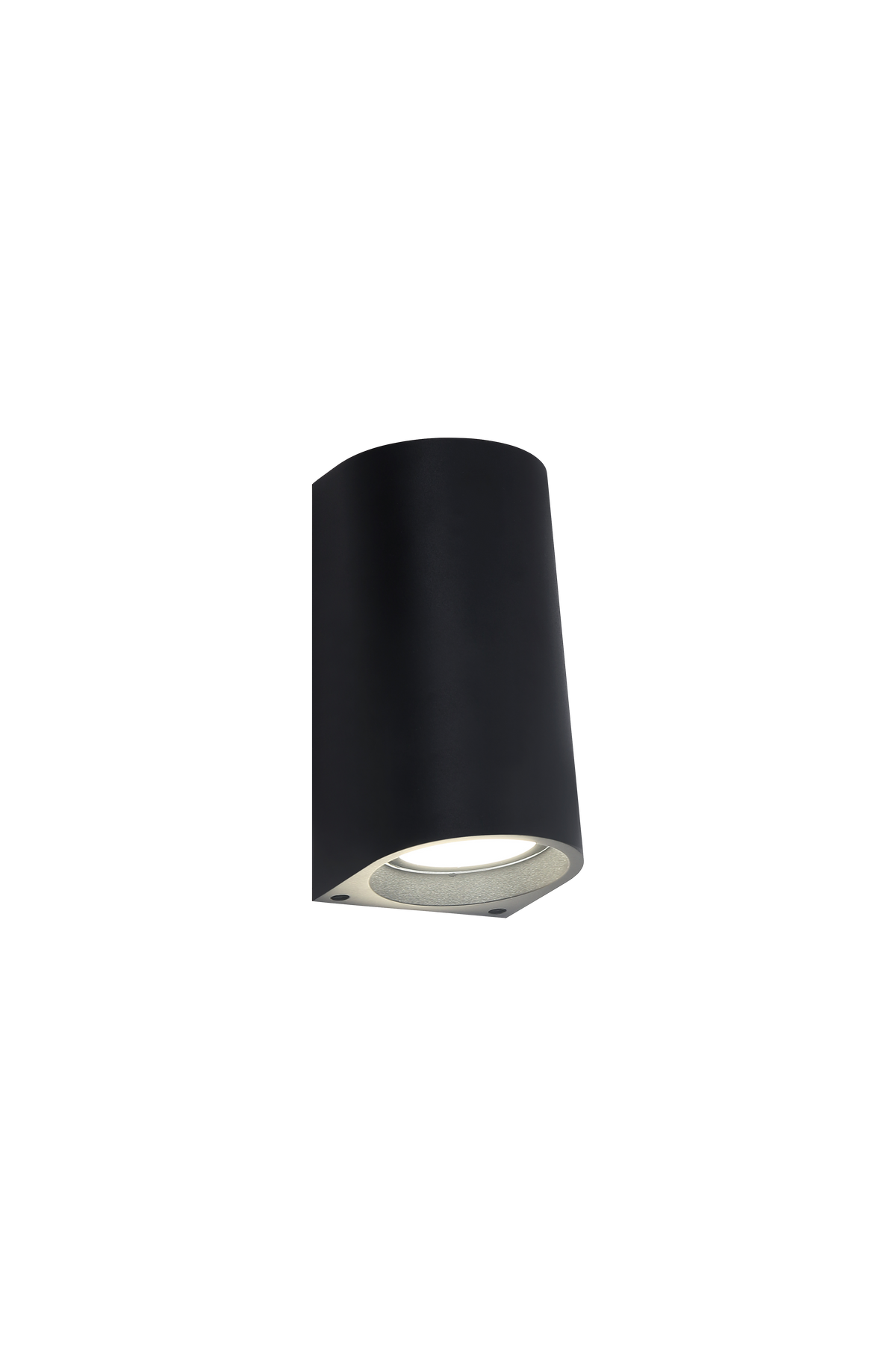 Matteo outdoor LED wall downlight with rounded housing, angled view