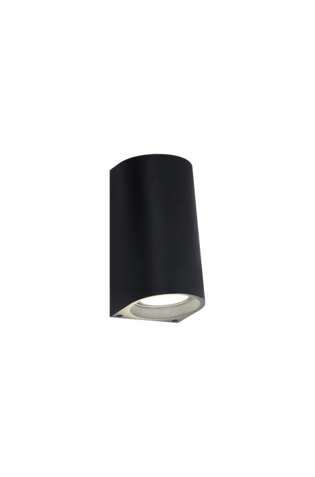 Matteo outdoor LED wall downlight with rounded housing, angled view