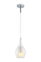 Matteo Jericho 1-light glass pendant in Chrome with round canopy