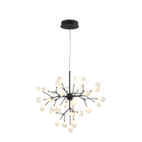 Matteo Hydrangea Bloom chandelier pendant in Matte Black with canopy