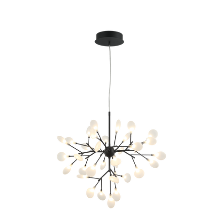 Matteo Hydrangea Bloom chandelier pendant in Matte Black with canopy
