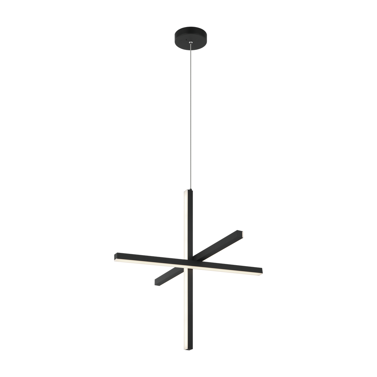 Matteo geometric LED bar pendant in Matte Black with canopy