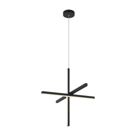 Matteo geometric LED bar pendant in Matte Black with canopy