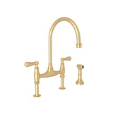 Georgian Era Bridge Kitchen Faucet With Side Spray
