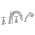 Georgian Era 4-Hole Deck Mount Tub Filler With C-Spout