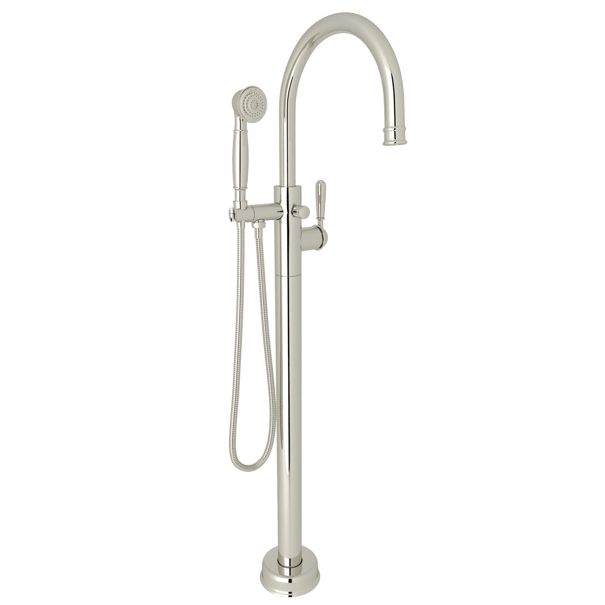 Traditional Single Hole Floor-mount Tub Filler Trim