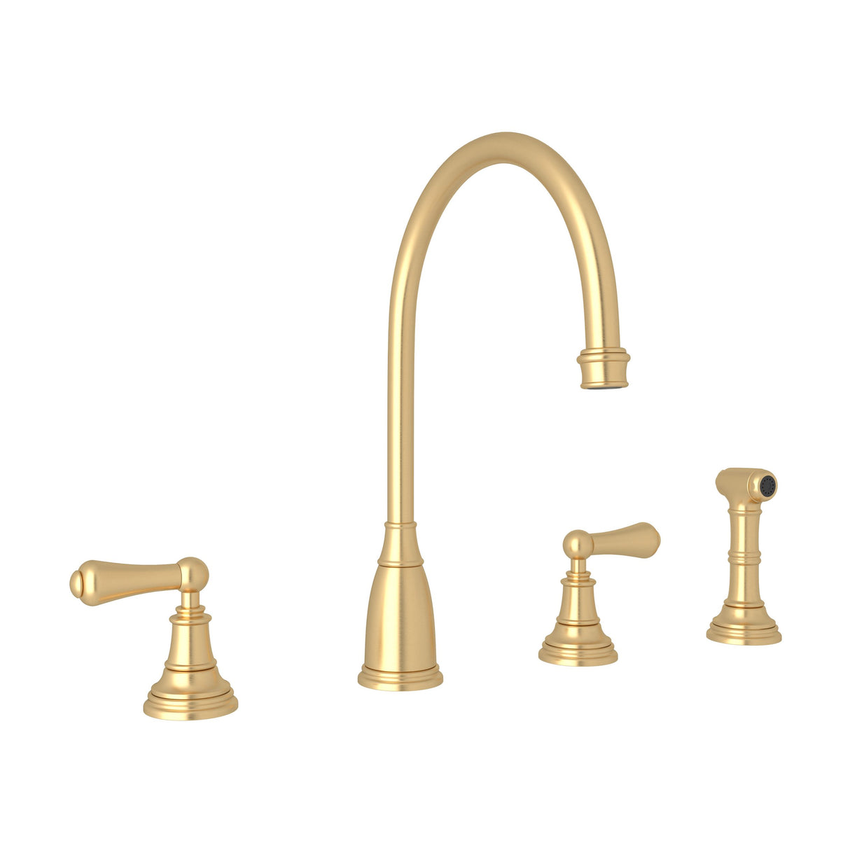 Georgian Era Two Handle Kitchen Faucet With Side Spray