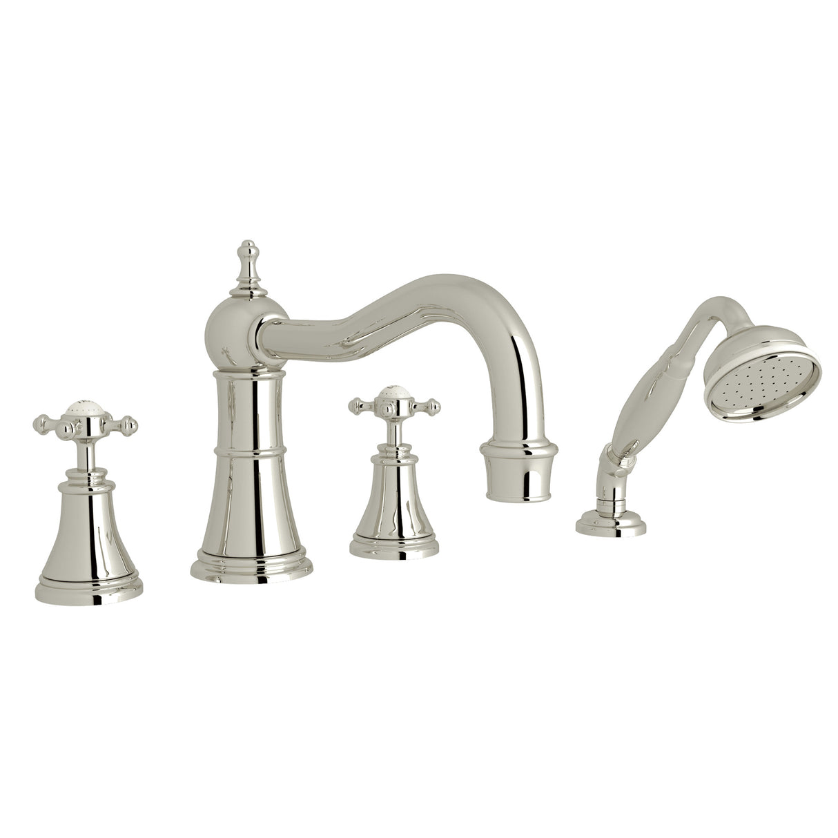 Georgian Era 4-Hole Deck-mount Tub Filler With Column Spout