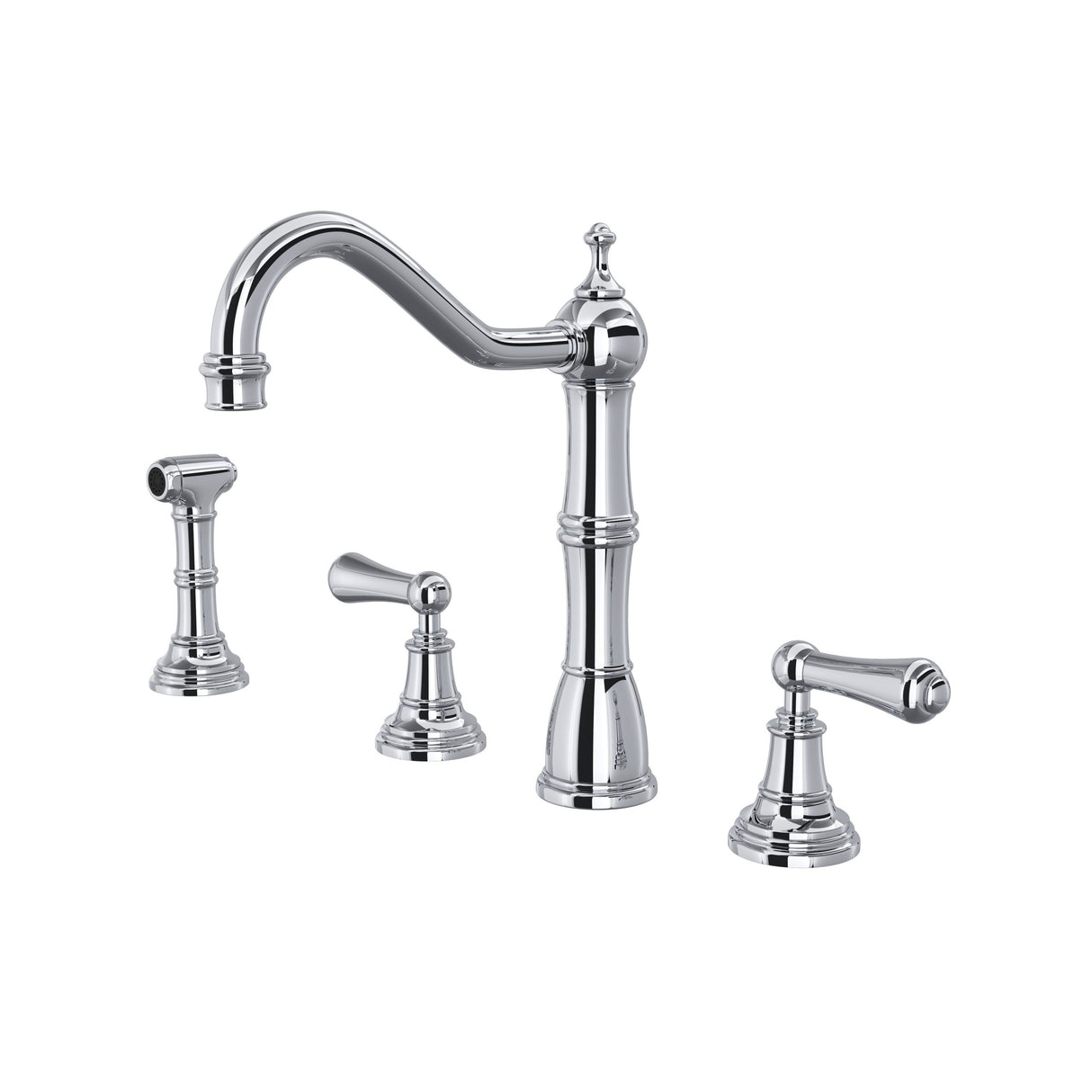Edwardian Two Handle Kitchen Faucet With Side Spray