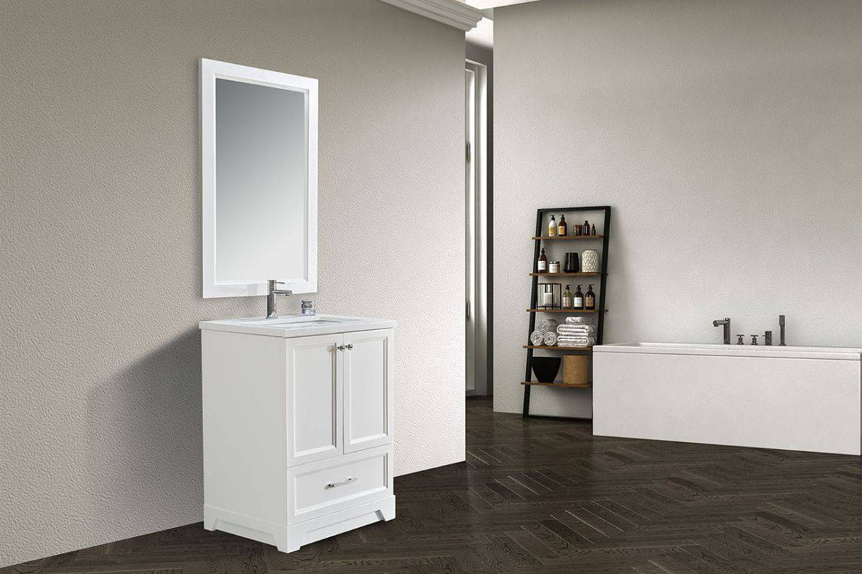 Waltz Transitional Floor Mount Single Sink Vanity Set