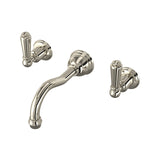 Edwardian Wall Mount Lavatory Faucet With Column Spout