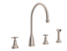 Georgian Era Two Handle Kitchen Faucet With Side Spray
