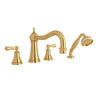 Georgian Era 4-Hole Deck Mount Tub Filler With Column Spout