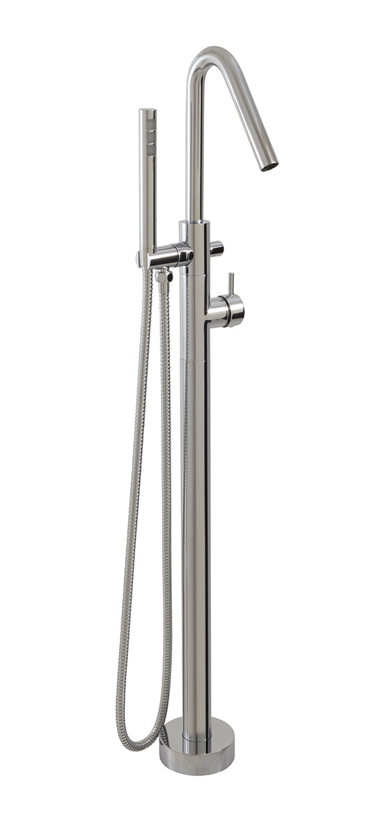 Floormount tub filler with handshower