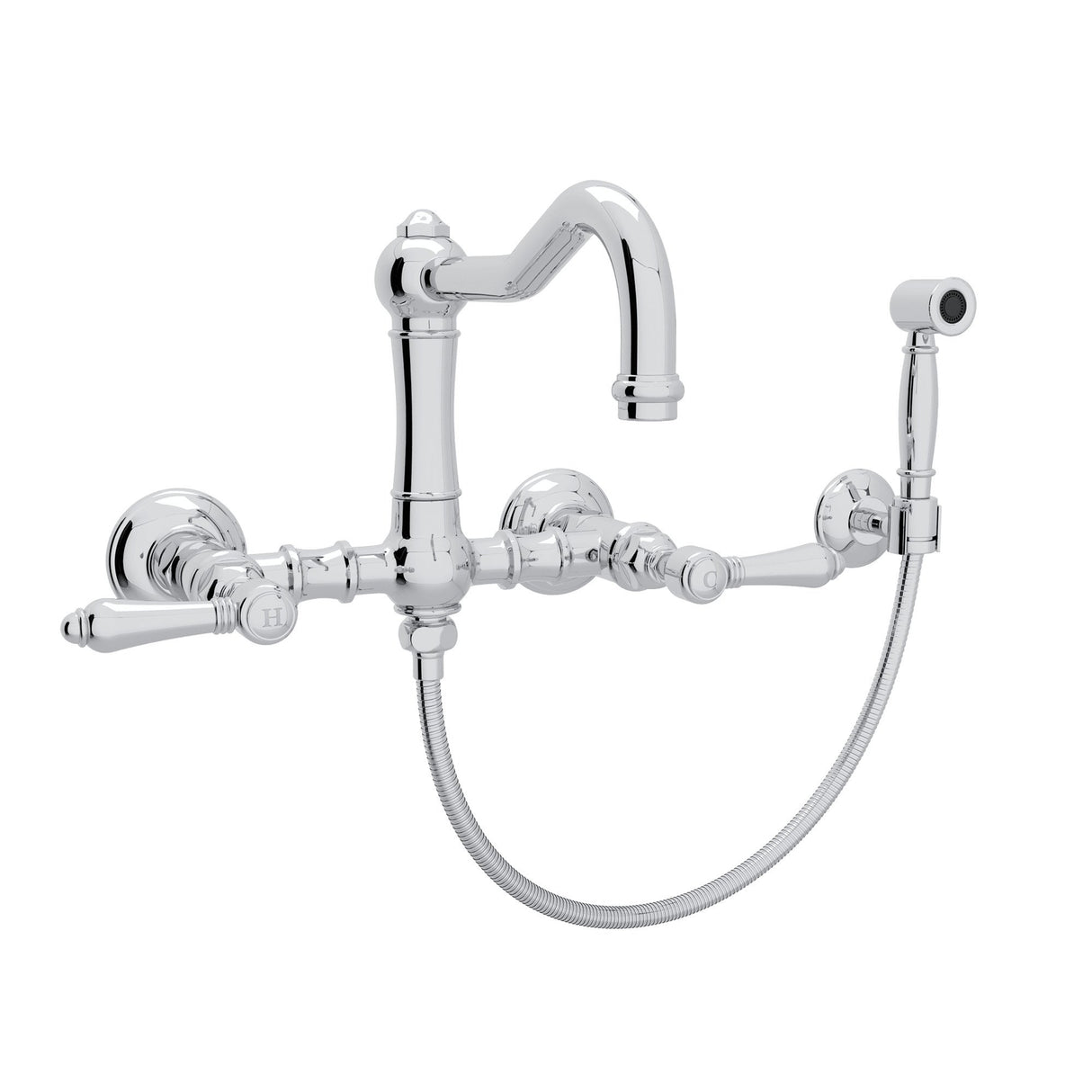 Acqui® Wall Mount Bridge Kitchen Faucet With Sidespray And Column Spout A1456lmws-2