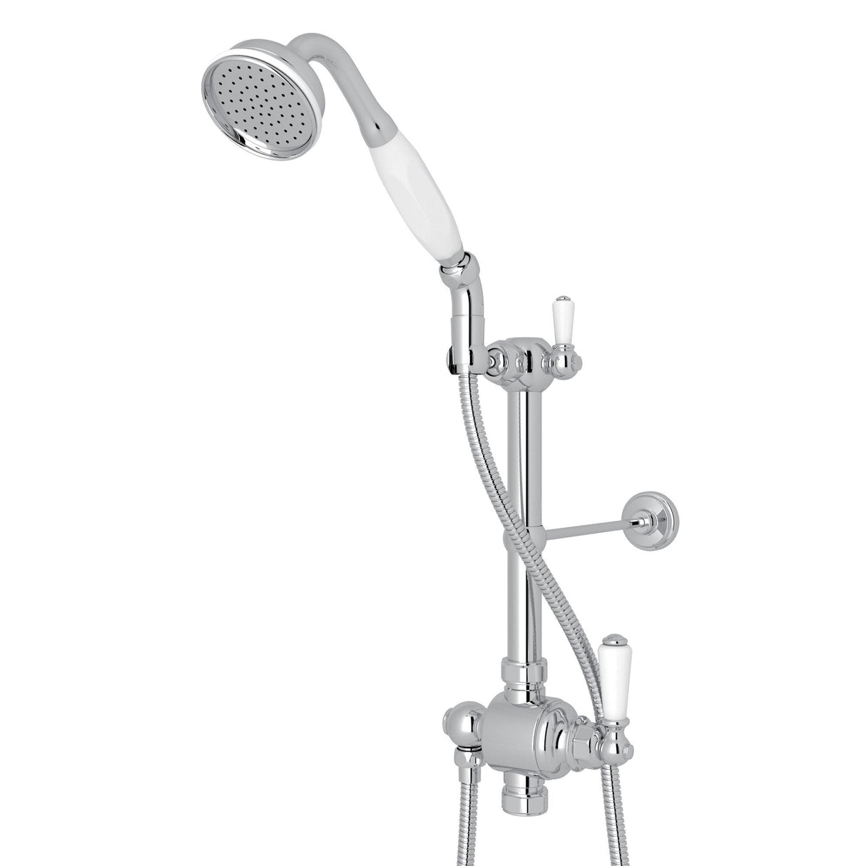 Riser Diverter, Handshower, Handshower Holder, Hose and 8" Thermostatic Outlet U.5373N