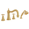 Georgian Era 4-Hole Deck Mount Tub Filler With Column Spout