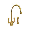 Georgian Era Two Handle Kitchen Faucet With Side Spray
