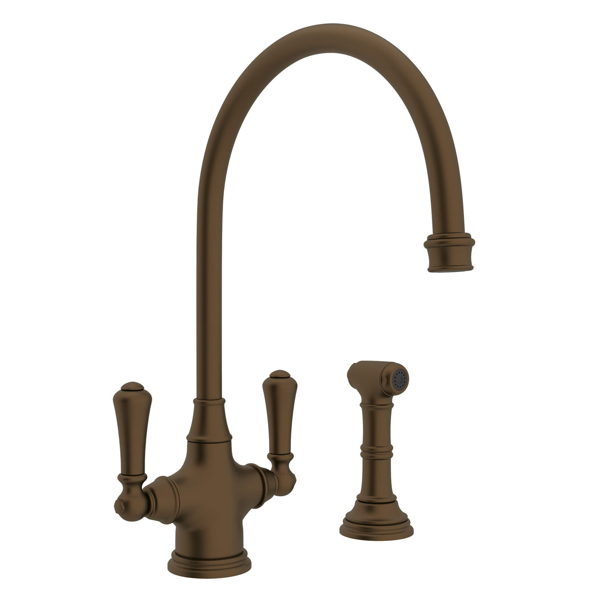 Georgian Era Two Handle Kitchen Faucet With Side Spray