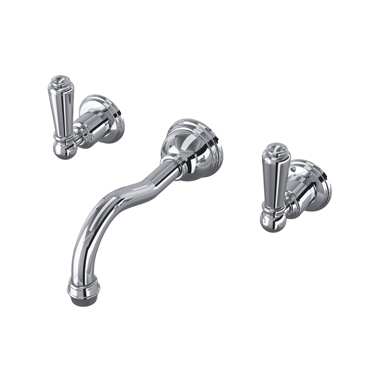Edwardian Wall Mount Lavatory Faucet With Column Spout
