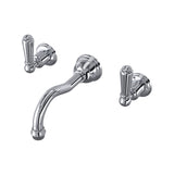 Edwardian Wall Mount Lavatory Faucet With Column Spout