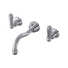Edwardian Wall Mount Lavatory Faucet With Column Spout