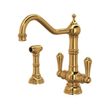 Edwardian Two Handle Kitchen Faucet With Side Spray