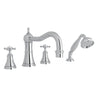 Georgian Era 4-Hole Deck-mount Tub Filler With Column Spout