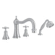 Georgian Era 4-Hole Deck Mount Tub Filler With Column Spout