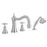 Georgian Era 4-Hole Deck Mount Tub Filler With Column Spout