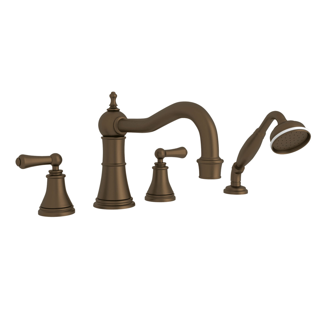 Georgian Era 4-Hole Deck Mount Tub Filler With Column Spout