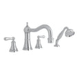 Georgian Era 4-Hole Deck Mount Tub Filler With Column Spout