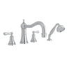 Georgian Era 4-Hole Deck Mount Tub Filler With Column Spout