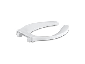 Stronghold® Elongated toilet seat with integrated handle and self-sustaining check hinge