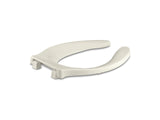 Stronghold® Elongated toilet seat with integrated handle and self-sustaining check hinge