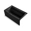 Archer® 60" x 32" integral apron Heated BubbleMassage™ air bath with Bask® heated surface and left-hand drain