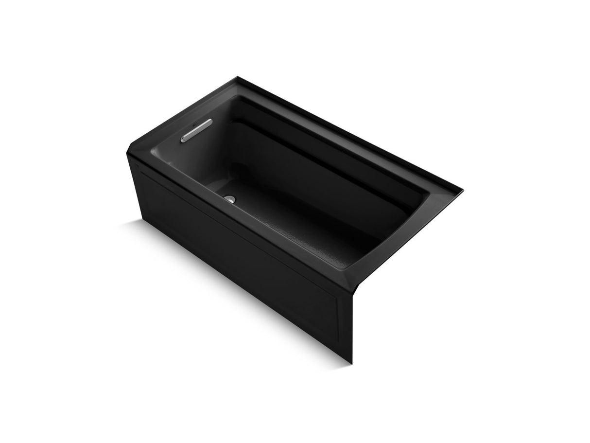 Archer® 60" x 32" integral apron Heated BubbleMassage™ air bath with Bask® heated surface and left-hand drain