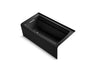 Archer® 60" x 32" integral apron Heated BubbleMassage™ air bath with Bask® heated surface and left-hand drain