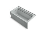Archer® 60" x 32" integral apron Heated BubbleMassage™ air bath with Bask® heated surface and left-hand drain