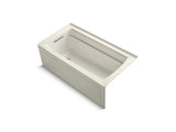 Archer® 60" x 32" integral apron Heated BubbleMassage™ air bath with Bask® heated surface and left-hand drain