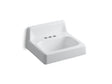 Hudson™ 20" x 18" wall-mount bathroom sink with 4" centerset faucet holes and lugs for chair carrier