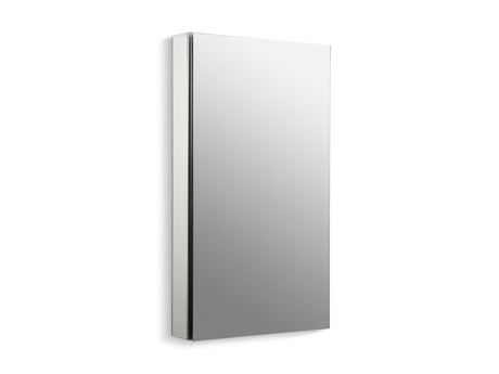 Catalan® 20-1/8" W x 36-1/8" H aluminum single-door medicine cabinet with 107 degree hinge