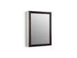 20" W x 26" H aluminum single-door medicine cabinet with oil-rubbed bronze framed mirror door