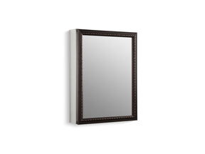20" W x 26" H aluminum single-door medicine cabinet with oil-rubbed bronze framed mirror door