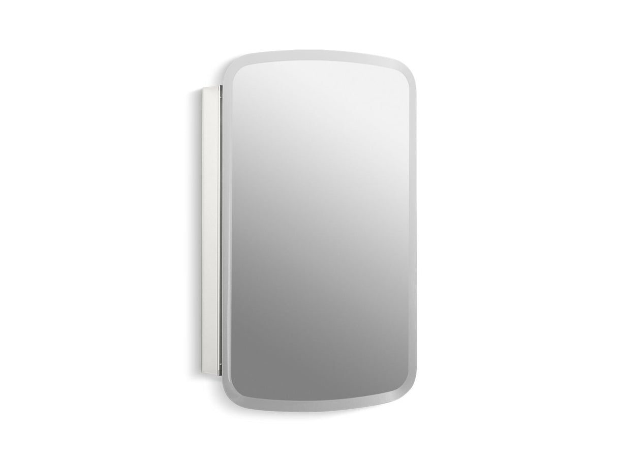 Bancroft® 20" W x 31" H aluminum single-door medicine cabinet with mirrored door, beveled edges