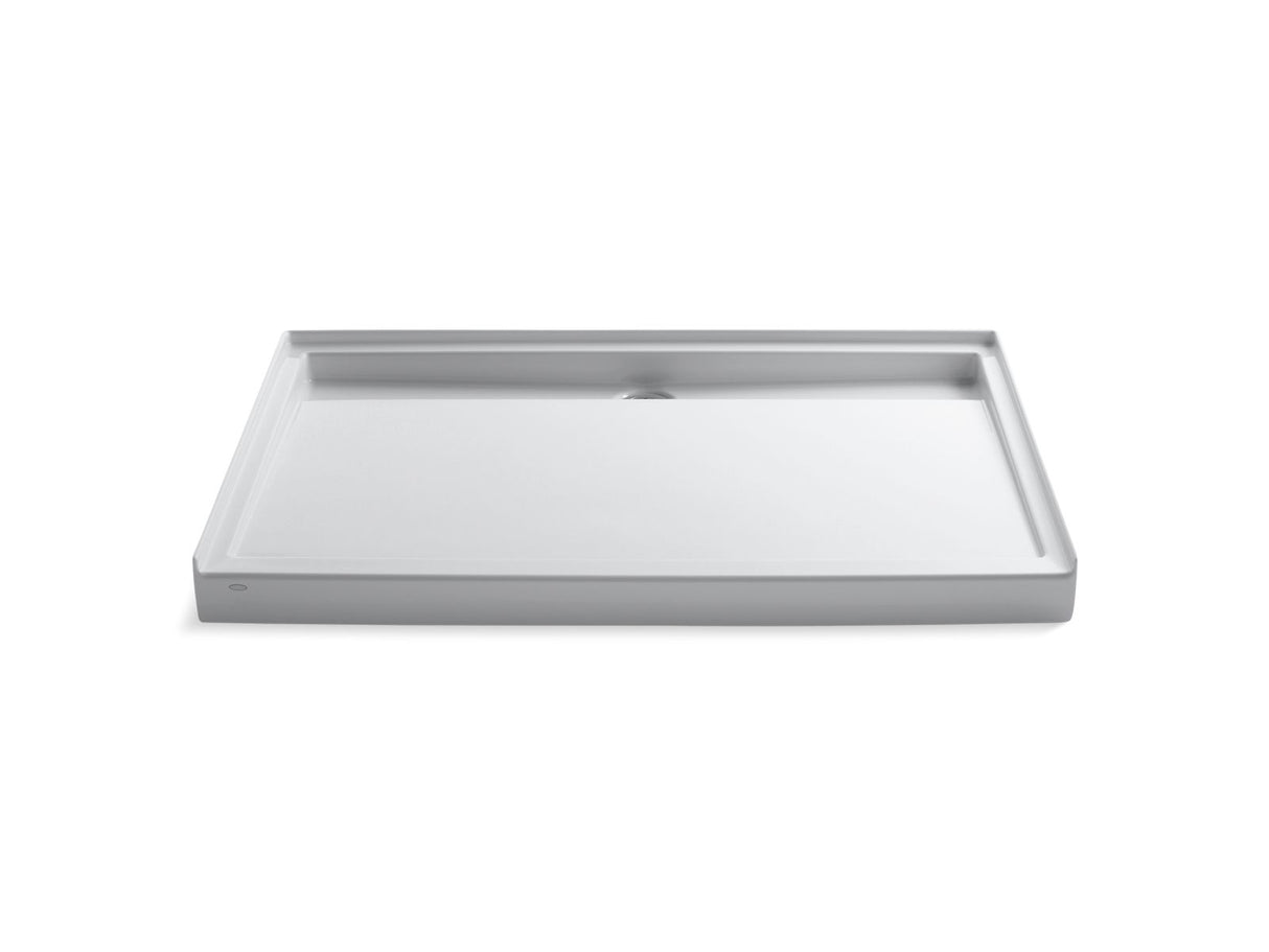 Groove® 60" x 42" alcove shower base, rear center drain